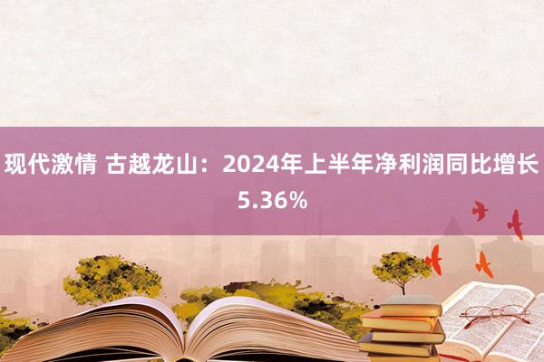 现代激情 古越龙山：2024年上半年净利润同比增长5.36%